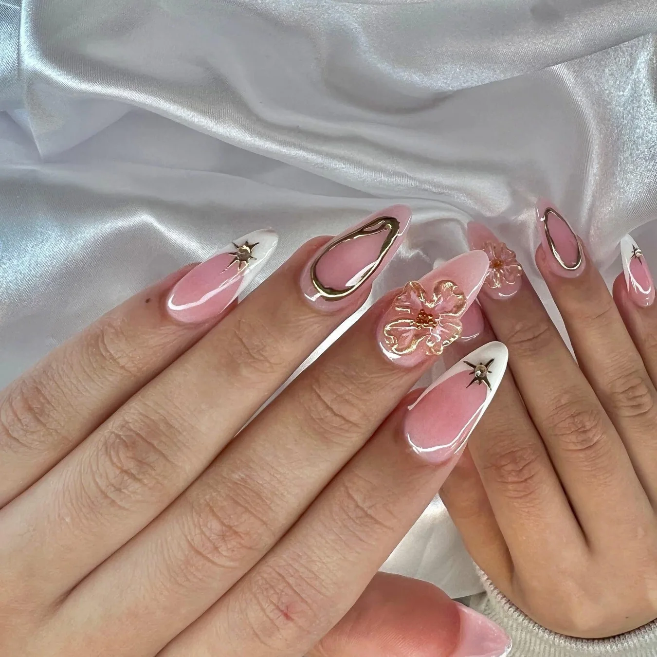 French tip nail art by the J&R salon